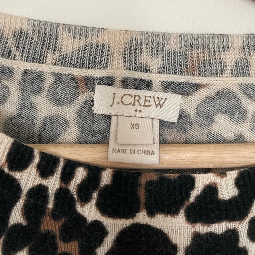 J. Crew Leopard Crew Neck Sweater
